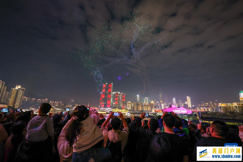 重庆举行世界城市日专场无人机主题表演(图6) 重庆举行世界城市日专场无人机主题表演(图6)